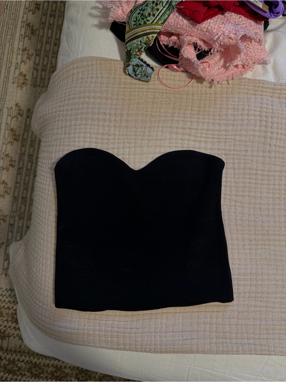 Zara Black Strapless Sweetheart Tube top - Women's